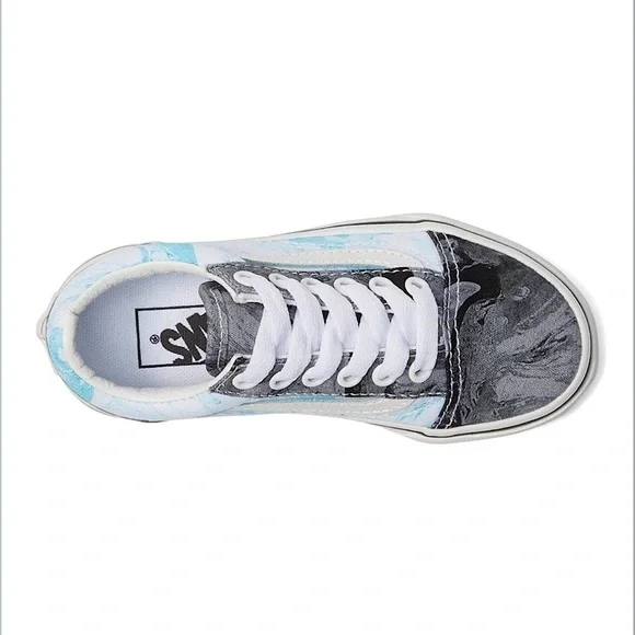 Vans Kids Old Skool Sneakers Shoes Colorful Marble Design Canvas + Suede Sz 10.5 - Picture 2 of 12